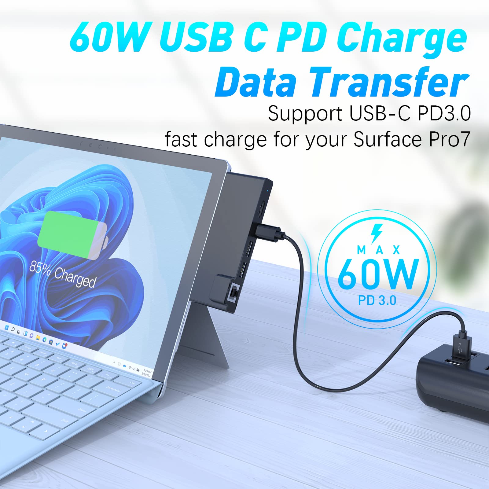 Surface Pro 7 Dock Hub Docking Station 4K HDMI, 100M